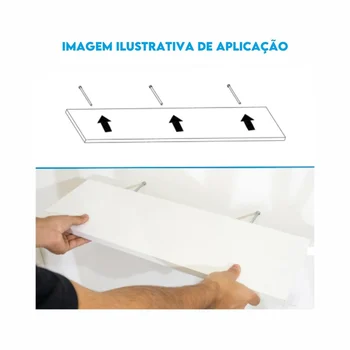 Prateleira de Madeira Branco 80x20 com Suporte Invisível (zoom)