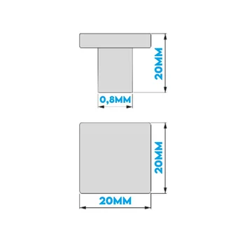 Puxador Unifuro Quadrado 20x20 - sku 500202
