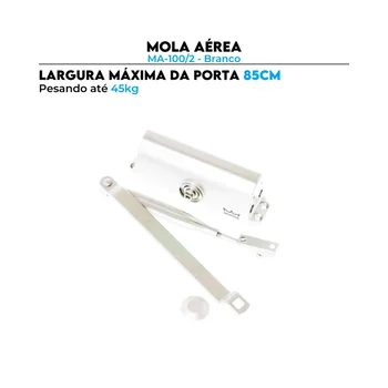 Mola Aérea Hidráulica MA-100/2 Branco Dorma Fechamento Porta até 85 cm 45kg (zoom)