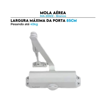 Mola Aérea Hidráulica MA-200/2 Branco Dorma Fechamento Porta até 85 cm 45kg (zoom)
