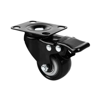 RODIZIO 50MM COM TRAVA PVC PRETO (zoom)