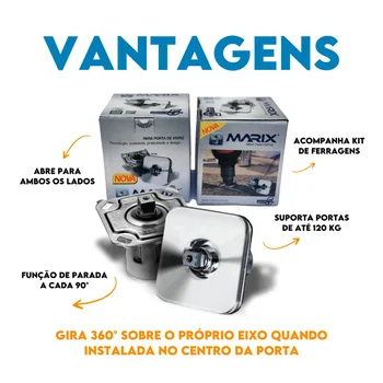 Mola Marix  120kg  Para Porta de Vidro Escovado 361210