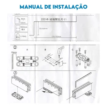 Mola Hidráulica Para Porta De Vidro Mixso Ajustável (1)