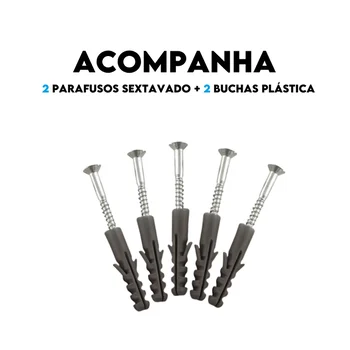 PARAF SEXT SOB. 1/4X55 + BUCHA PLASTICA 10 MM - 2 PC (zoom)