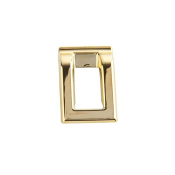 Puxador Armario Argola Quadrado Dourado Brilho (zoom)