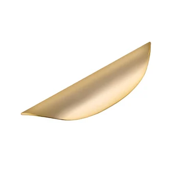 Puxador Armario Concha Aberta 64mm 104mm Dourado Brilho (zoom)