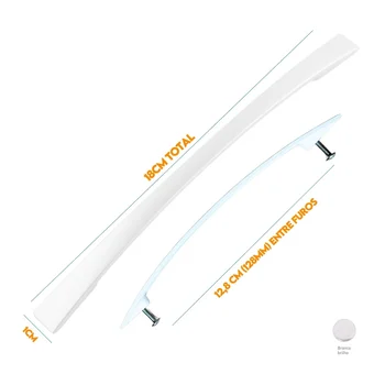 Puxador Armario Alça Curvo 128mm Branco Brilhante 5001128 (zoom)