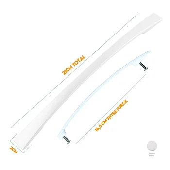 Puxador Armario Alça Curvo 160mm Branco Brilhante (zoom)