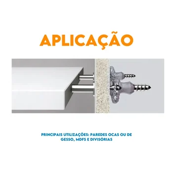 Suporte Invisivel Zincado de Embutir 18cm (zoom)