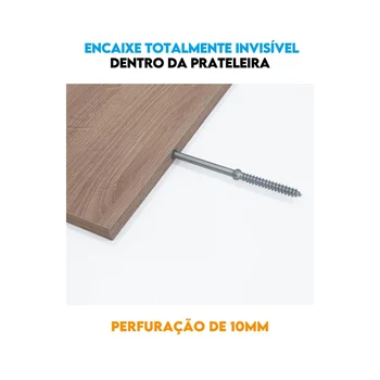 Suporte Prateleira  Suporte Invisivel Zincado de Embutir 11cm (zoom)
