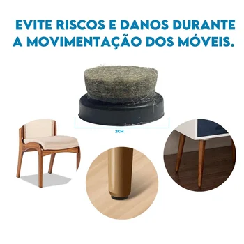 Acessorios para Moveis Sapata Click com Feltro 20mm para moveis (zoom)