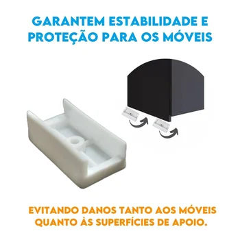 Acessorios para moveis Sapata U 15X30 Com Pregos Branco Para Móveis (zoom)