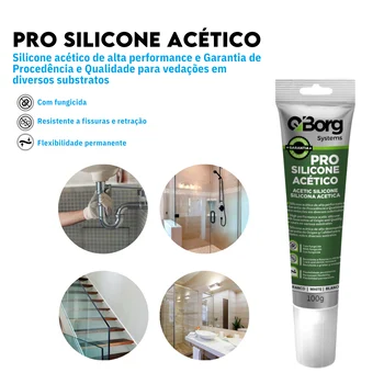 Quimicos em Geral Silicone Acetico Bisnaga  Incolor Q-Borg (zoom)