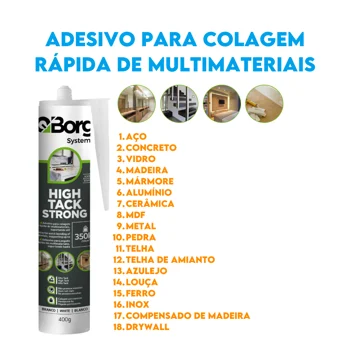 Quimicos em geral  Adesivo Pu High Tack Strong Branco Q-Borg (zoom)