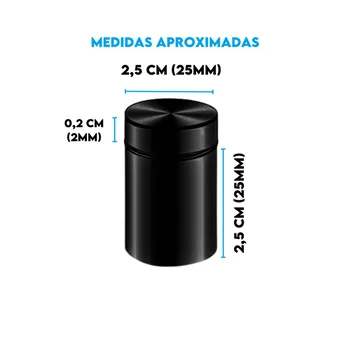 Vidros Prolongador Aço Inox 2,5X52,5cm Preto (zoom)