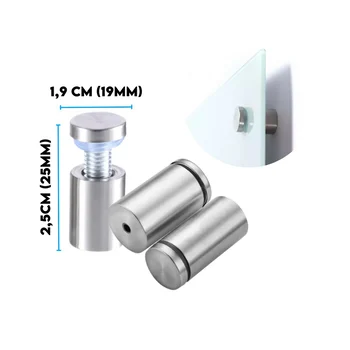 Vidros Prolongador Aço Inox 1,9X2,5cm Polido (zoom)