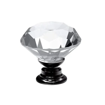 Puxador Cristal Clássico 30mm Preto (zoom)