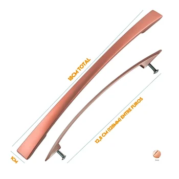 Puxador Armario Alça Curvo 128mm Rose (zoom)