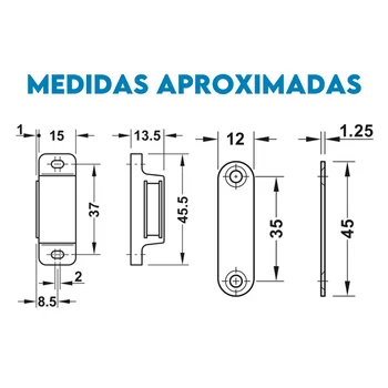 Fecho Magnético Para Móveis Branco (zoom)