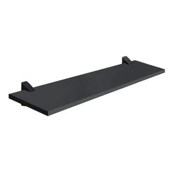 Prateleira Prateleira 100x25cm de Madeira com Suporte Clip Preto (zoom)