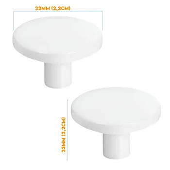 Puxador Ponto 22mm Branco Brilhante 5001022