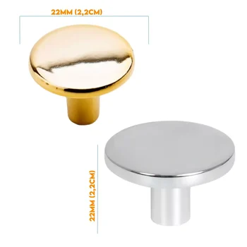 Puxador Ponto 22mm Dourado Brilho 5008022