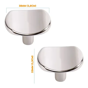 Puxador Ponto 32mm x 38mm Cromado 5002038