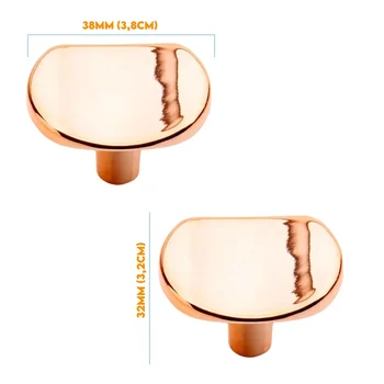 Puxador Ponto 32mm x 38mm Rose 5038038