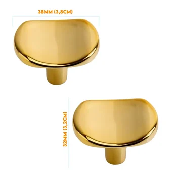 Puxador Ponto 32mm x 38mm Dourado Brilho 5008038