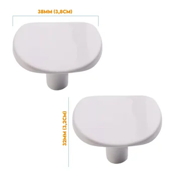 Puxador Ponto 32mm x 38mm Branco Brilhante 5001038