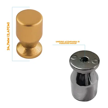 Puxador Armario Taça Unifuro Dourado Fosco 5008107