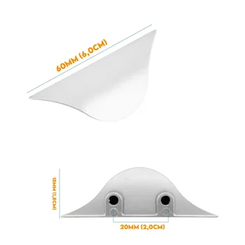 Puxador Armario Concha Aberta 20mm 60mm Branco Brilhante 5001320