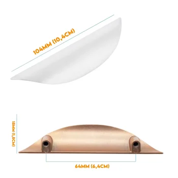 Puxador Armario Concha Aberta 64mm 104mm Branco Brilhante 5001364
