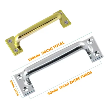 Puxador Alça 100mm Dourado Brilho 5008100