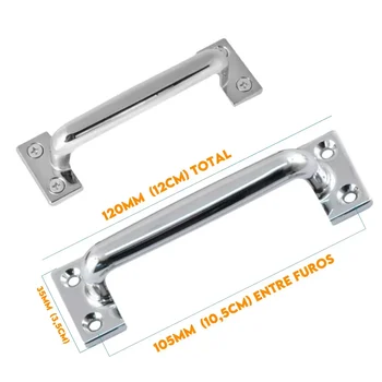 Puxador Alça 120mm  Cromado 5002120
