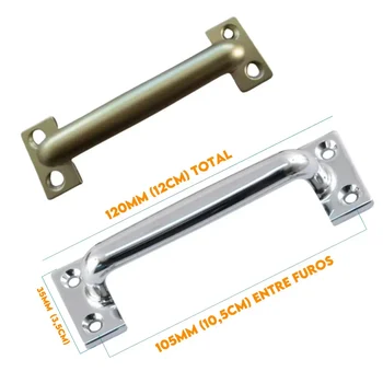 Puxador Alça 120mm  Dourado Fosco 50081120