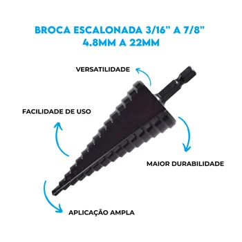 Broca Escalonada 316 a 78 4.8mm a 22mm 30908VB8 Vb8 Lenox - 460931678 (1)