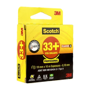 Fita Isolante Scotch 33+ 3m 10mx19mm Preta 3m 33+