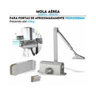Mola Aérea MAP1V Prata Com Suporte Perx Fechamento Porta até 90cm 45kg