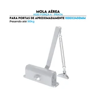 Mola Aérea A530 Força 4 Prata Soprano Fechamento Porta até 110 cm 90kg