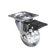 Rodizio Giratório Gel Silicone Transparente 50mm Com Trava