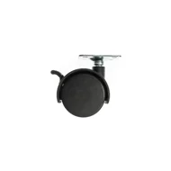Rodizio Duplo 40mm Plastico Com Trava Chapa Giratorio Moveis