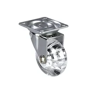 Rodizio Giratório Gel Silicone Transparente 50mm Sem Trava