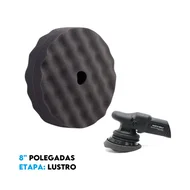 Boina Dupla Face Normal Espuma Preta Ondulada 8" polegadas