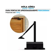 Mola Aérea MAP1P Preto Perx Fechamento Porta até 90cm 45kg