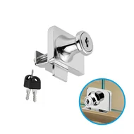Fechadura Dupla Vitrine Rack Com Puxador Para Porta De Vidro