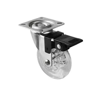 Rodizio Giratório Gel Silicone Transparente 75mm Com Trava