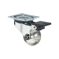 Rodizio Giratório Gel Silicone Transparente 35mm Com Trava