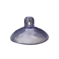 10 Ventosa PVC Transparente 40mm Cabeça Redonda Com Canal