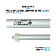 Slide Back MAP6 Com Capa Cinza Fechamento Automático Porta 69 até 116 cm